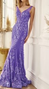 purple,pink,blue, off white fitted glitter tulle gown with open back